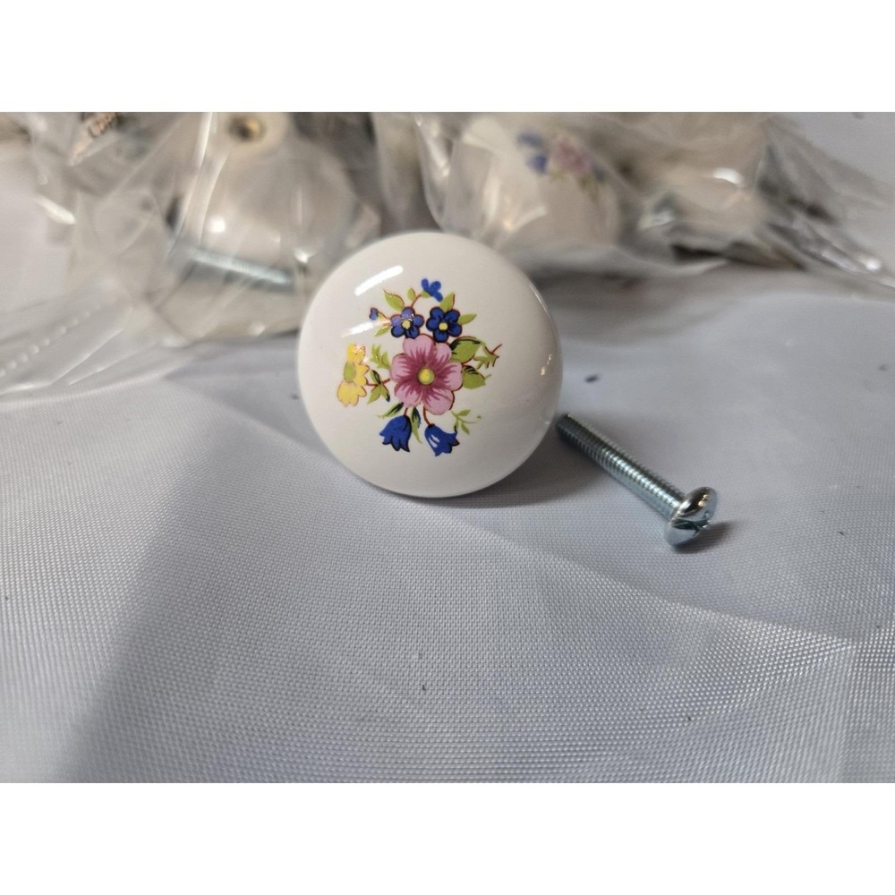 Box Of 25 Belwith P760-BQ Vtg Knob Pull Drawer Cabinet Floral Flower L Bouquet